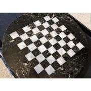 Marble Chess Set with Round Board and Storage Box