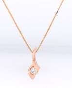 10kt Rose gold diamond pendant on chain necklace