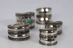 .925 Sterling Silver Handmade Bali Rings Lot of 5 Various Sizes & Styles