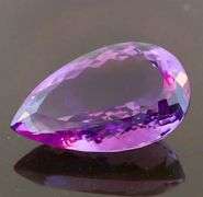Substantial pear cut 43.03ct violet Amethyst