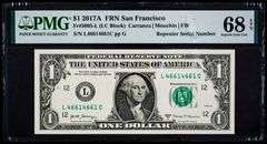 Superb 2017A $1 Note San Francisco Repeater Number 46614661 PMG 68!
