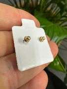 14 Karat Yellow Gold Round 7mm Moissanite Stud Screw Back Earring