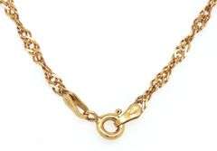 14kt Yellow gold Singapore link chain necklace