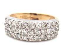 14kt Yellow gold 1ctw 3 row diamond band