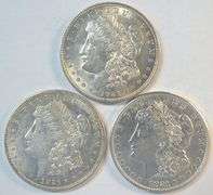 Upper end 1921 P-D-S last year Morgan Silver Dollars