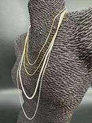 Sterling Silver 925 Italy 4 Piece Layered Snake Chain Set 16",18",22",26"
