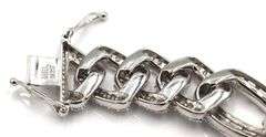 925 Sterling silver heavy link cubic zirconia bracelet