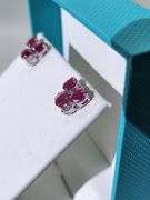 Elegant Silver Ruby Earrings