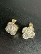 CERTIFIED BRAND NEW 14K YELLOW GOLD DIAMOND STUD EARRINGS