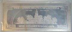 Special $100 Bill 4 Troy Oz facsimile bar in pure .999 fine silver