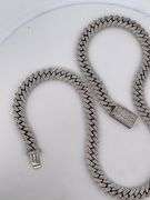 CERTIFIED 14 K WHITE GOLD DIAMOND CUBAN LINK CHAIN 168.8 GRAMS