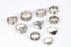 .925 Sterling Silver Curated Ring Lot of 10 Rings Various Sizes & Styles