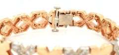14kt Yellow gold approximate 0.30ctw pave diamond X bracelet
