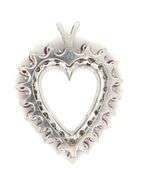 Pretty14K WG Ruby and Diamond Heart Pendant