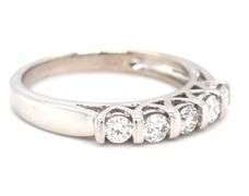 14kt White gold 0.35ctw 5 stone diamond band