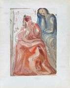 Highly Collectible Salvador Dali Original Color Engraving from The Divine Comedy