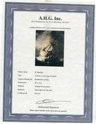 Highly Collectible After Rembrandt van Rijn One of a kind oil on Canvas signed by the artist, A Stor