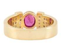 0.50ct Oval Ruby and 0.25ctw Diamonds Statement Ring in 14K