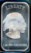 1 Troy Ounce .999 Fine Silver Bar with Buffalo Design