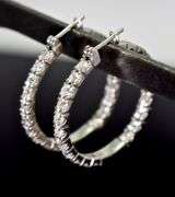 Popular 18K  Diamond In-and-Out Hoop Earrings