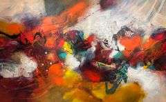 Vibrant Original on Canvas Andrea Palacios Solar Flare