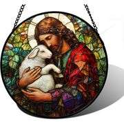 Stained Glass Suncatcher Jesus and Lamb