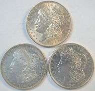 Upper end 1921 P-D-S last year Morgan Silver Dollars