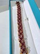Elegant Gold Color Ruby Bracelet in Sterling Silver