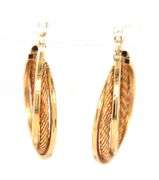 14kt Yellow gold multi row hoop earrings