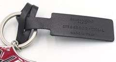 Saint Laurent black and red Shield logo key chain