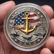 US Navy 250th Anniversary Double-Sided Commemorative Coin