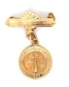 Sweet 14K YG Guardian Angel Pin