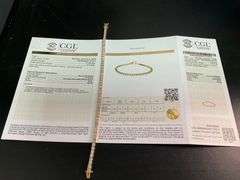CERTIFIED BRAND NEW 14K YELLOW GOLD DIAMOND TENNIS BRACELET