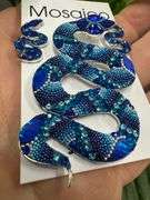 Original Handmade Mosaico Snake Earrings & Pendant 925 Sterling Silver Mexico Artistic Jewelry