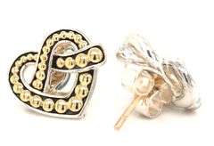 Lagos Caviar beloved heart stud earrings