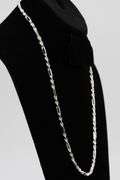 Sterling Silver Long Rope Figarope 3.8mm Wide Knot Figaro Link Necklace Chain 20"