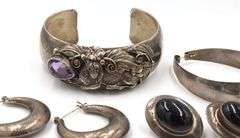 Heavy group lot of vintage 925 sterling silver miscellaneous jewelry