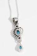 .925 Sterling Silver Pendant w/ Blue Topaz & Amethyst Gemstones