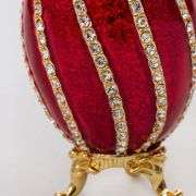 3.2" Twisted Fabergé Egg Replica Jewelry Box – Red Keepsake Яйцо Фаберже