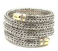 John Hardy 2 tone Palu Coil wrap bangle bracelet