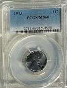 1943 Steel Cent PCGS MS 66.