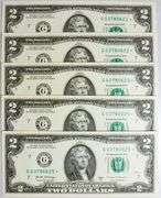 (5) Superb Crisp $2 2017A Star Replacement Notes Chicago-Consecutive!
