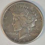 Scarce key date 1921 Peace Silver Dollar in sharp XF