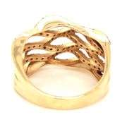 Nicely Designed Modern 14K YG Champagne Diamond Ring