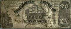 $20 Sept 2 1861 Series CSA Note.