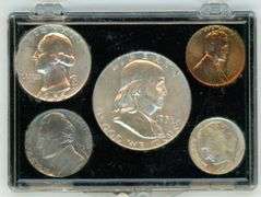 Gem BU 1958-D 5-pc Uncirculated Year Set in custom holder