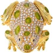 Jeweled Frog Trinket Box with Hinged Lid
