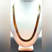 Huge 105.5 Gram 14 Kt Gold Plated Herringbone Necklace