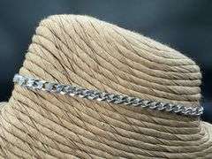 Sterling Silver Italian Curb Chain 3.3mm Solid 925 Italy Miami Link Bracelet 8"