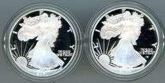 Perfect Gem Cameo PRF 2021-S & 2022-S $1 Silver Eagles. Box/COA's